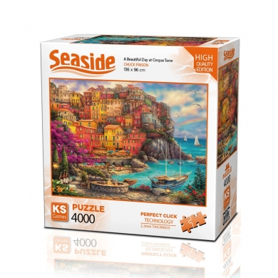 23506 A Beautiful Day at Cinque Terre 4000 Parça Puzzle