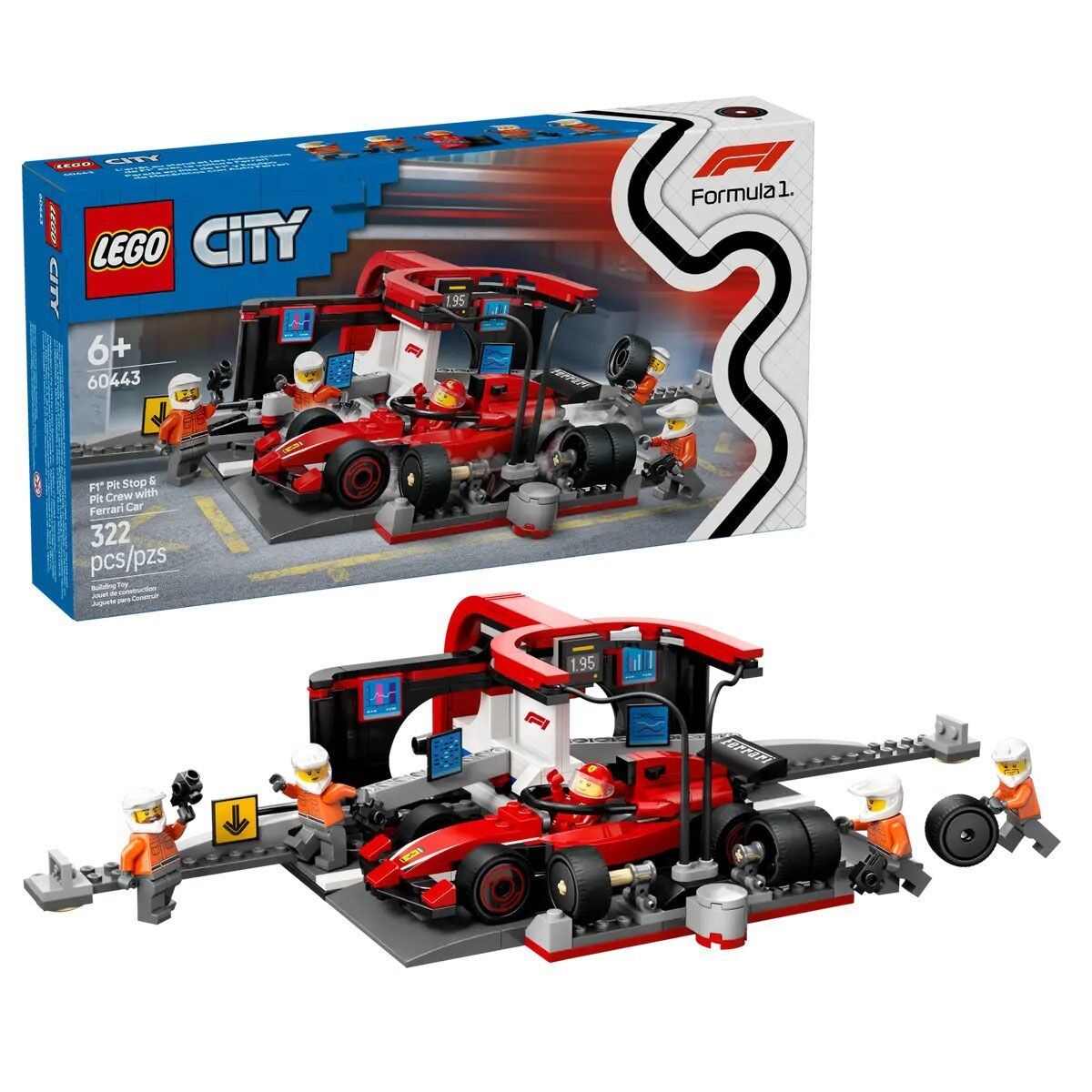 60443 Lego City Ferrari F1 Pit Stop ve Pit Ekibi 322 parça +6 yaş