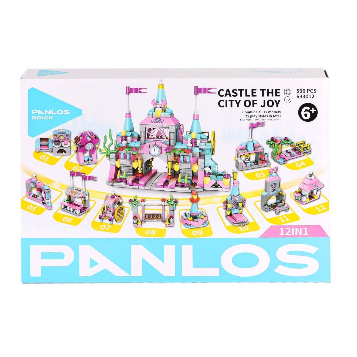 P633012 PANLOS Brick - Eğlence Şehri Kalesi 12'si 1 arada - 556 Parça Yapım Seti