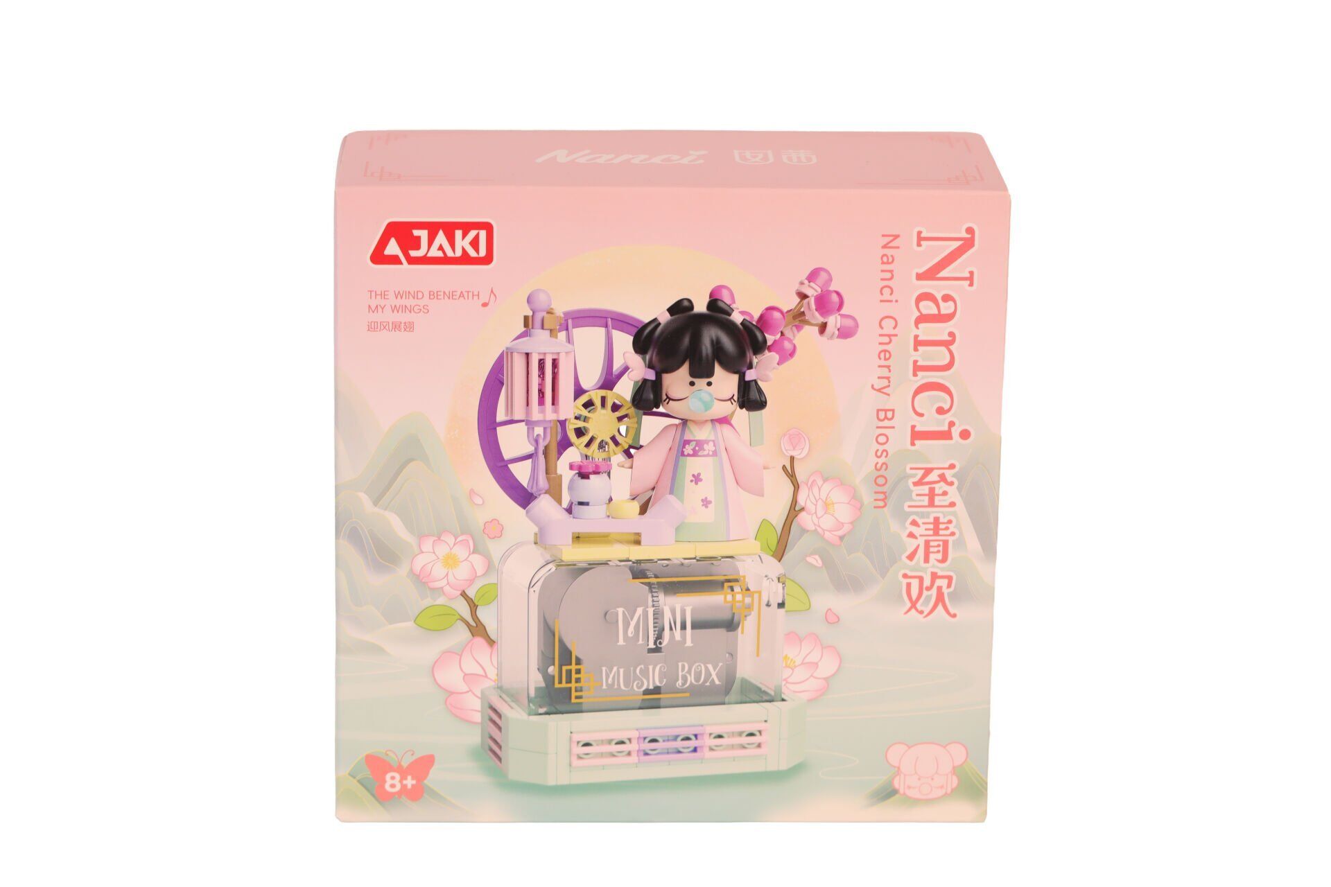 HK114 JAKİ KİRAZ ÇİÇEĞİ MÜZİK KUTUSU 127 PARÇA BLOCK OYUNCAK