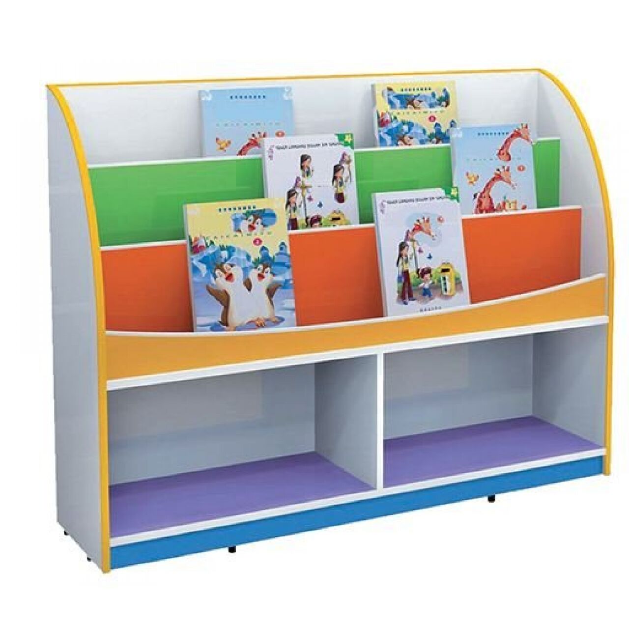 Ahşap Renkli Kitaplık