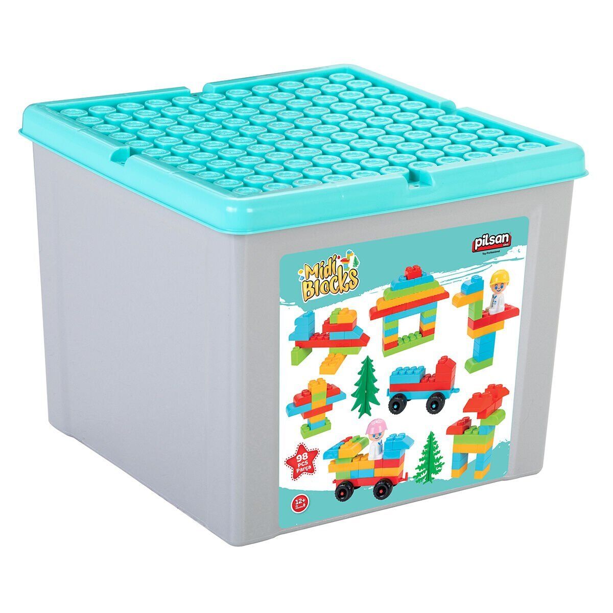 03 592 Midi Blok Seti 98 Parça 9 Litre Saklama Kabı -Pilsan Oyuncak