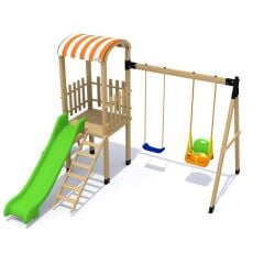 Ahşap Çocuk Parkı S5703 Kırmızı
