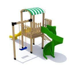 Ahşap Oyun Parkı Kahverengi
