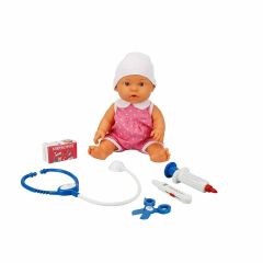 30111 Bebelou Doktor Zamanı Sesli Bebek Seti 35 cm -Sunman(Ürün oyuncaktır)