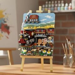 LZ-1296 LOZ TREN İSTASYONU AHŞAP BOYAMA 758 PARÇA BLOCK OYUNCAK