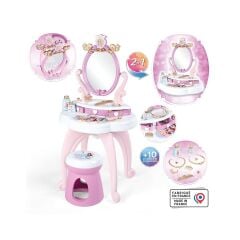 7600320250 Smoby Disney Prensesleri 2si1 arada Güzellik Masası Oyun Seti
