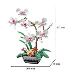 JK29012 JAKİ BEYAZ ORKİDE SAKSIDA 581 PARÇA BLOCK OYUNCAK