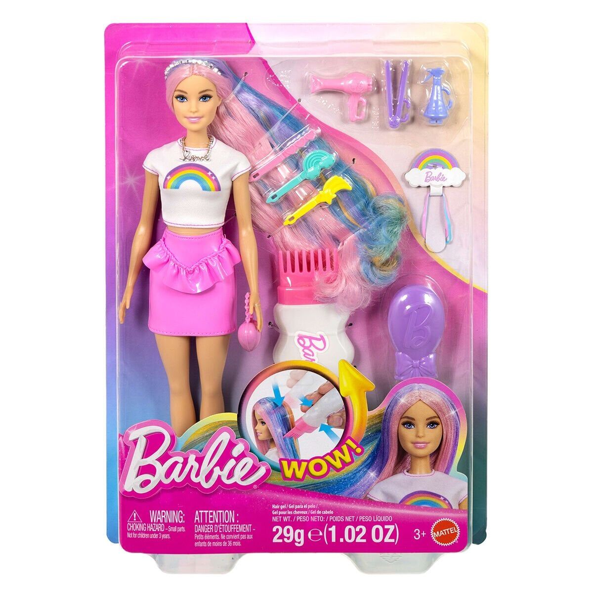 JJP07 Barbie Gökkuşağı Saçlar Sarı Saçlı Bebek