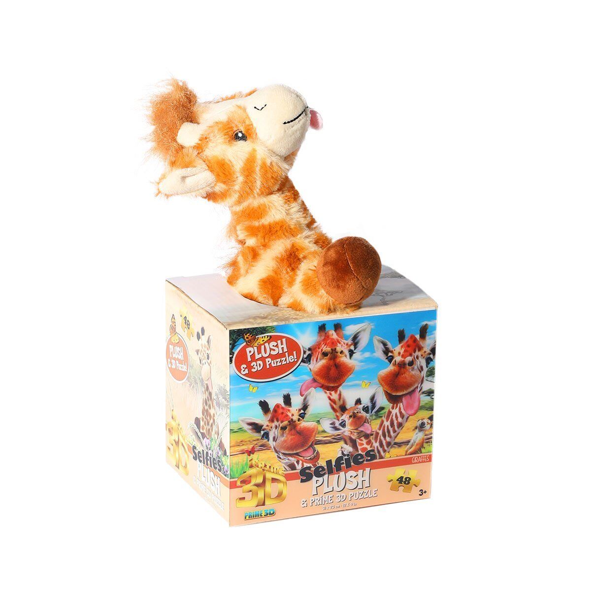 PRM 15802 Prime 3D Zürafa Peluş ve Selfie 48 Parça Puzzle -Necotoys