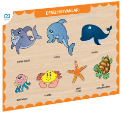 CAAHS-3212 CA GAMES AHŞAP DENİZ HAYVANLARI BUL-TAK