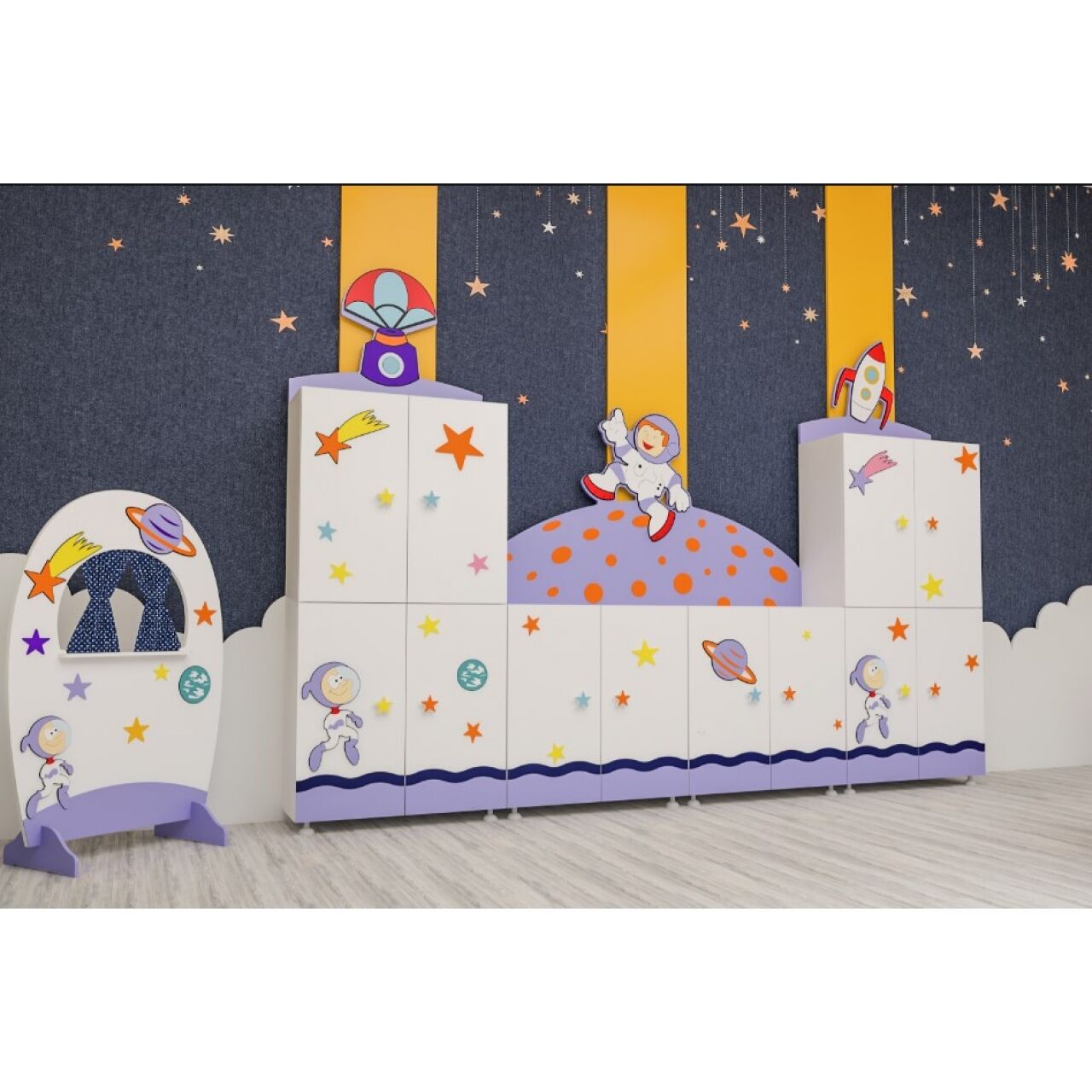 Anaokulu Astronotlu Dolap Grubu