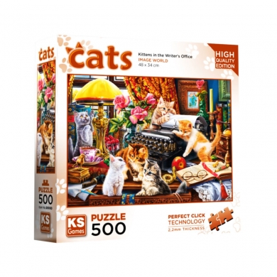 20052 Kittens in the Writer’s Office 500 Parça Puzzle