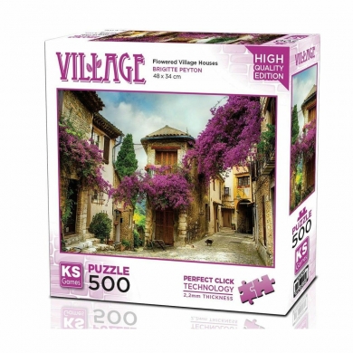 20062Flowered Village Houses 500 Parça Puzzle