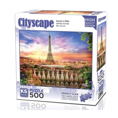 20066 Sunset In Eiffel 500 Parça Puzzle