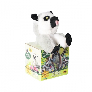 PRM 15801 Prime 3D Lemur Peluş ve Selfie 48 Parça Puzzle -Necotoys