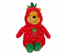 0336 Winnie The Pooh Çilek Kıyafetli Peluş 30 cm -Sunman
