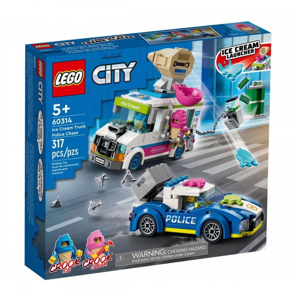 60314 LEGO® City - Dondurma Kamyonu Polis Takibi, 317 parça, +5 yaş
