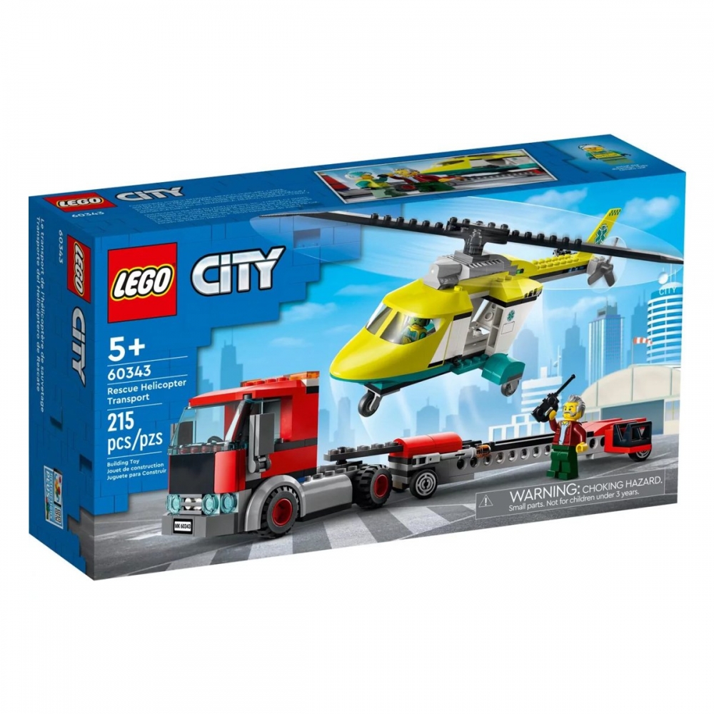 60343 LEGO® City - Kurtarma Helikopteri Nakliyesi, 215 parça, +5 yaş