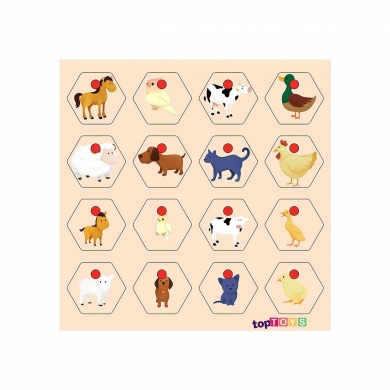 1090-CS Chiva, Hayvanlar ve Yavruları Ahşap Puzzle