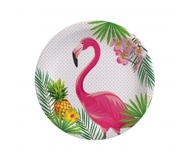 TFL8801 Balonevi, Flamingo, 8 adet Kağıt Tabak, 23 cm