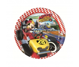 LDM9368 Mickey and The Roadster Racers 8 adet Kağıt Tabak, 23 cm -Balonevi