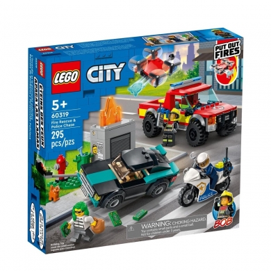 60319 LEGO® City - İtfaiye Kurtarma Operasyonu ve Polis Takibi, 295 parça, +5 yaş
