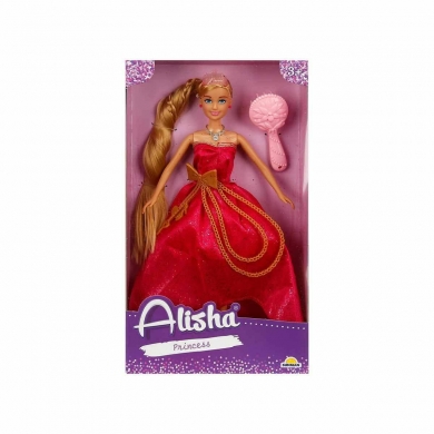 0835 SUN-RST-SIS-MNK Alisha Prenses Uzun Saçlı Aksesuarlı Bebek Set 29 cm 3renk -Sunman
