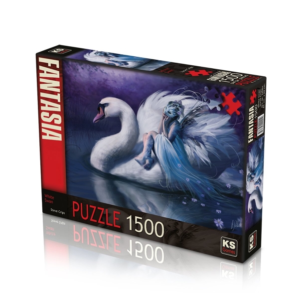 22001 KS, White Swan, 1500 Parça Puzzle