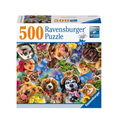 803576 Ravensburger, Eğlenceli Hayvanlar - 500 Parça Puzzle