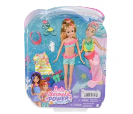 HHG54 Barbienin Kız Kardeşleri Deniz Kızı Oluyor Oyun Setleri -Barbie Mermaid Po