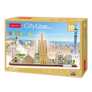 MC256H Cubic Fun, City Line - Barcelona - İspanya , 3 Boyutlu Puzzle