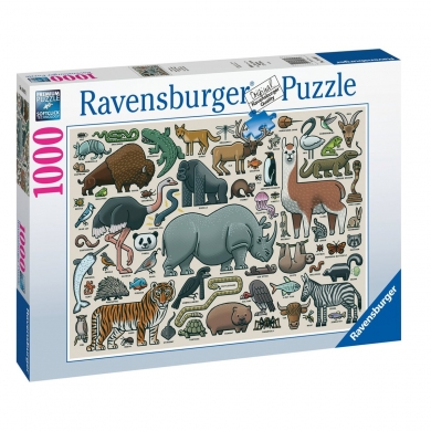 168071 Ravensburger, Vahşi Hayvan - 1000 Parça Puzzle
