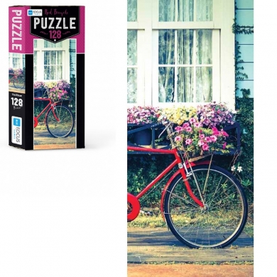 BF201 Mavi Lale, Kırmızı Bisiklet Puzzle 128 Parça
