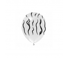 TZB8075 Zebra Baskılı Beyaz Balon 12 inç 8li -Balonevi