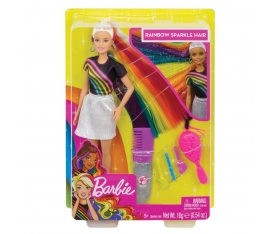 FXN96 Barbie Gökkuşağı Renkli Saçlar Bebeği
