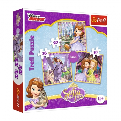 34814 Trefl Puzzle Sofia And Her Friends 3\'lü 20+36+50 Parça Puzzle