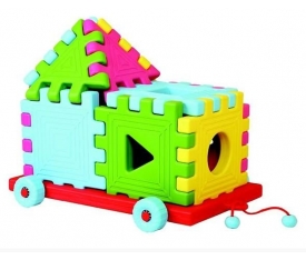 Plastik Arabalı Puzzle 12 Parça King Kids